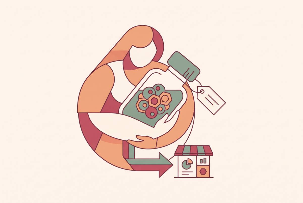 Cover illustration for “Commodification of Perinatal Tissue and Maternal Autonomy”