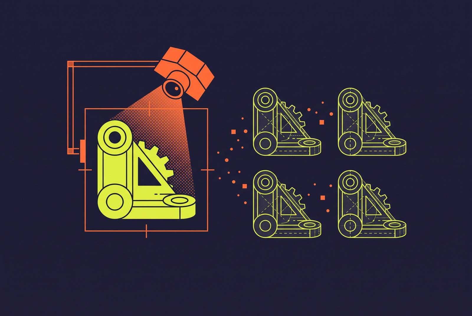 Cover illustration for “Synthetic Data Generation for Industrial Part Recognition”