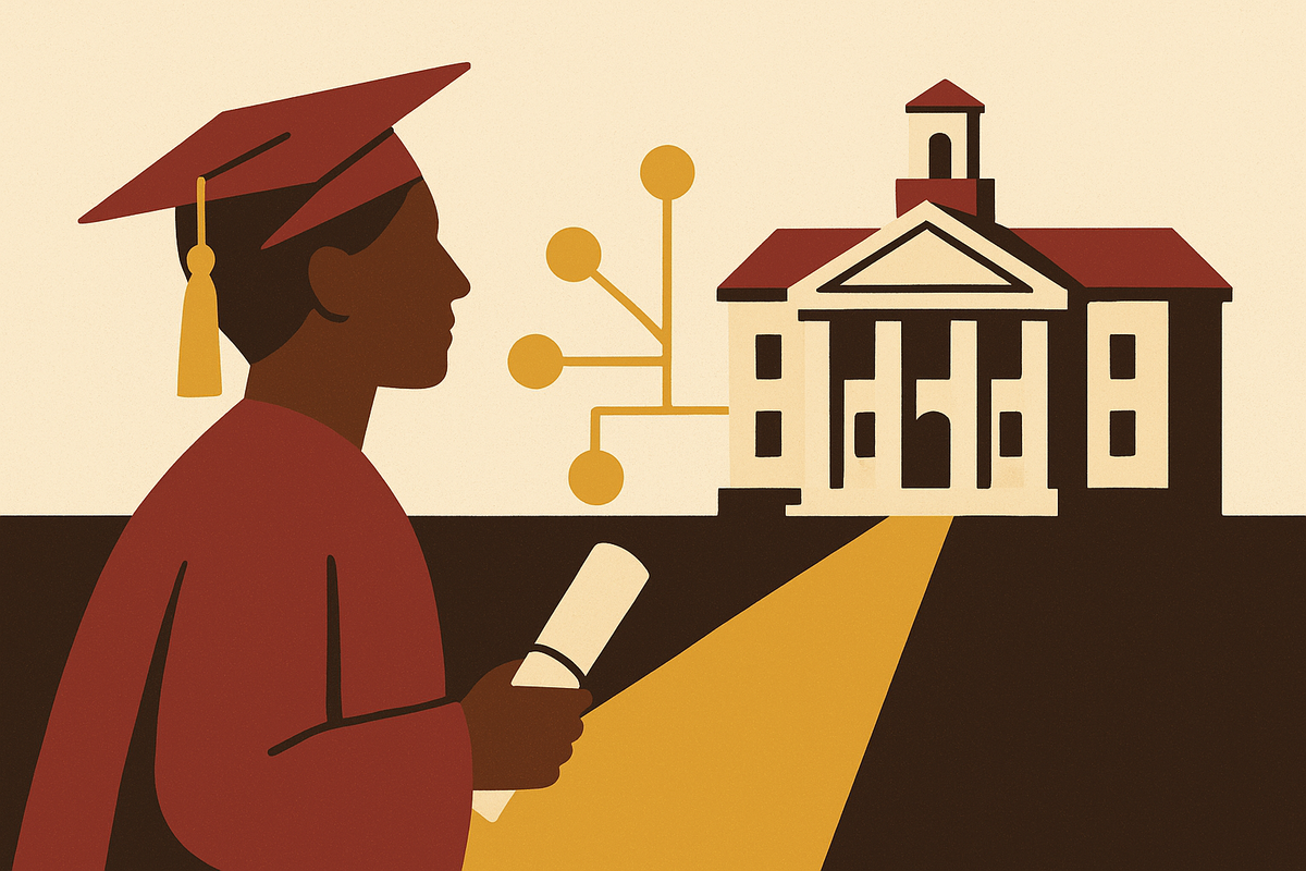 Cover illustration for “Elite Private School Networks That Feed Industry Access”