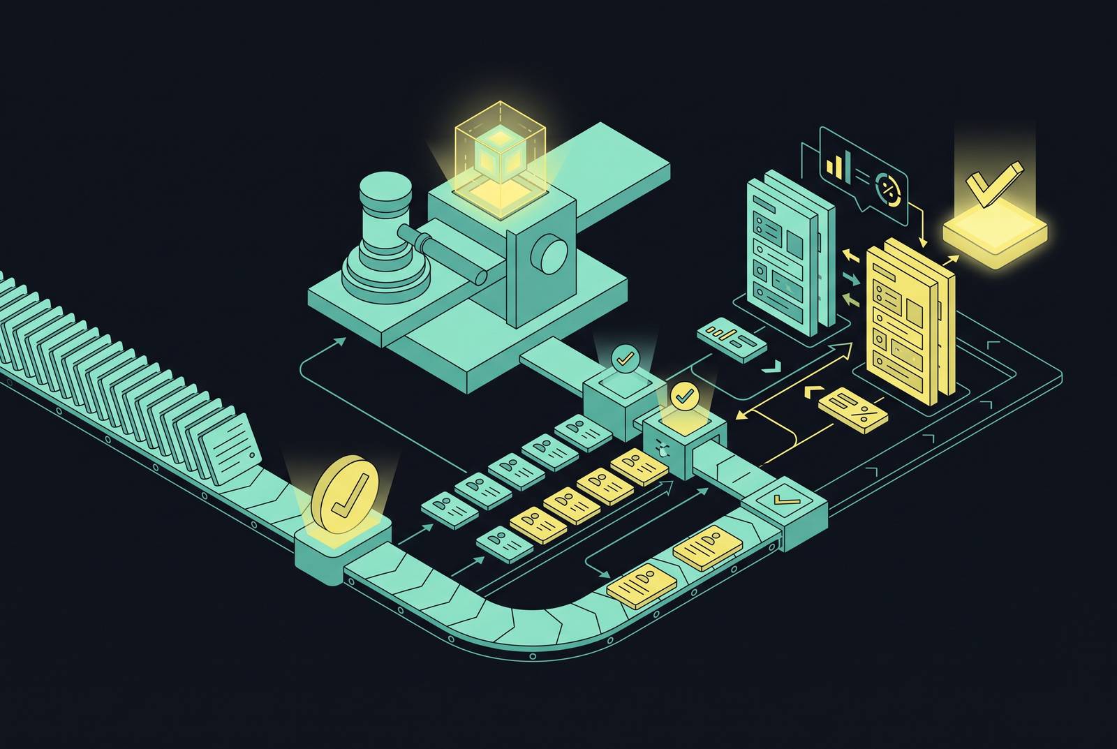 Cover illustration for “LLM-as-Judge Reliability for Document Extraction Evaluation”