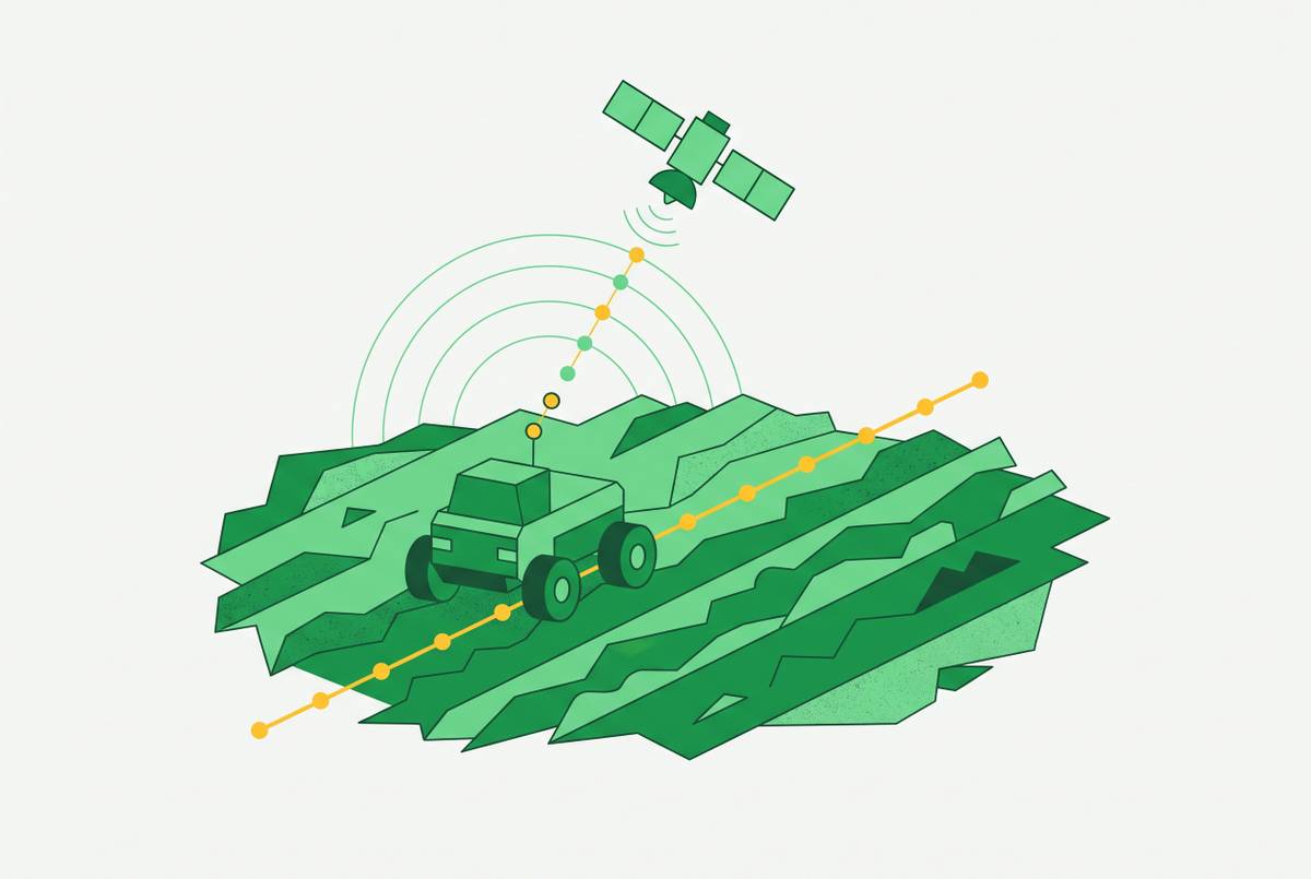 Cover illustration for “RTK-GPS Navigation in Unstructured Farm Fields”