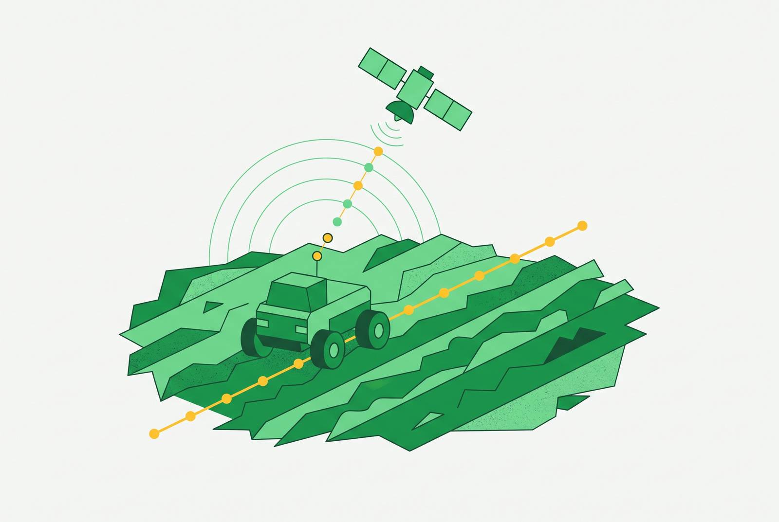 Cover illustration for “RTK-GPS Navigation in Unstructured Farm Fields”