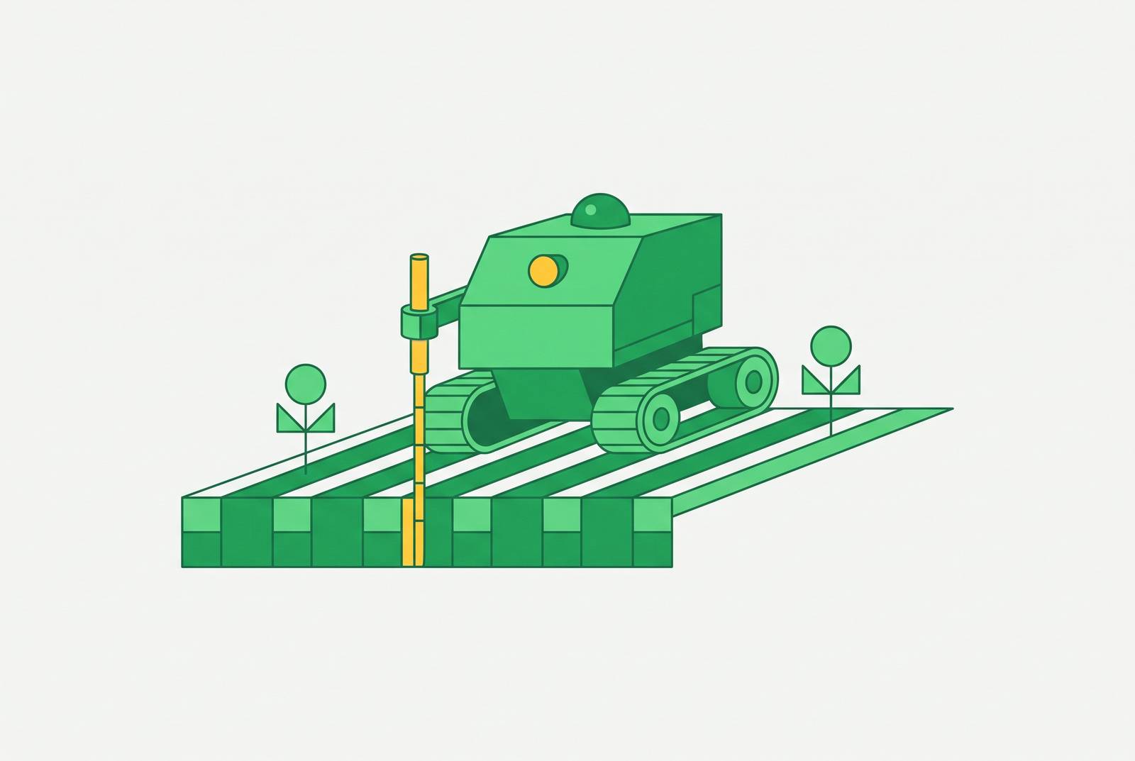 Cover illustration for “Autonomous Soil Sampling Robot Deployments”