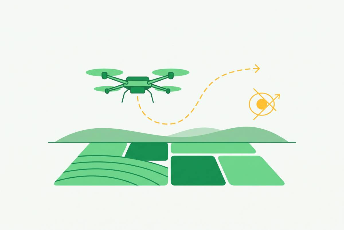 Cover illustration for “Beyond Visual Line of Sight Waivers for Agricultural Drones in the US”