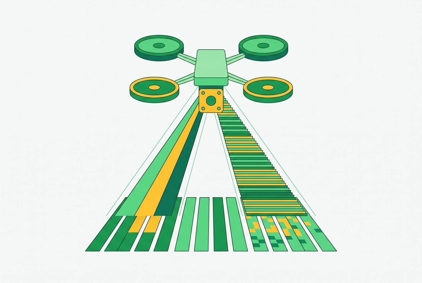 Cover illustration for “Multispectral vs. Hyperspectral Drone Sensors for Crop Stress Detection”