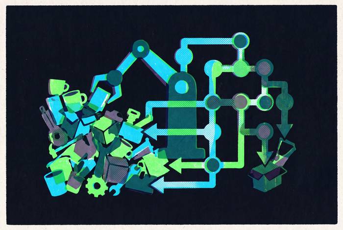 Cover illustration for “Large Language Models as Robot Task Planners in Unstructured Environments”