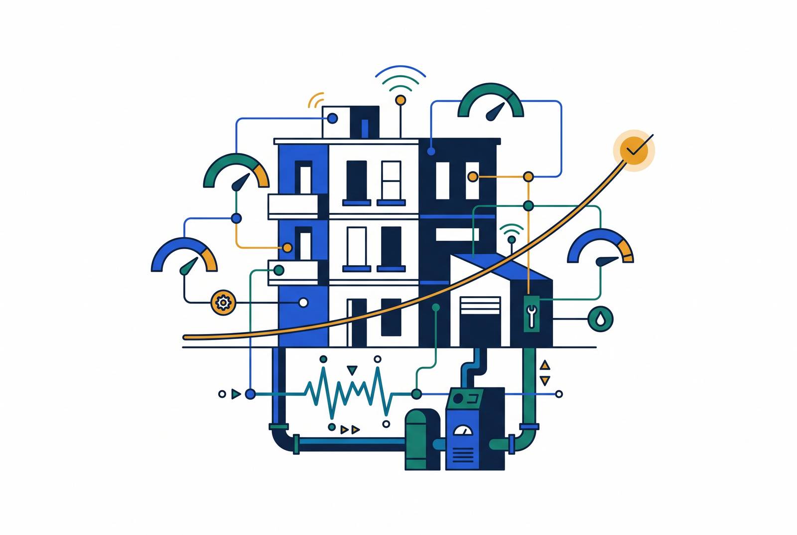 Cover illustration for “Predictive Maintenance Software for Multifamily Properties”
