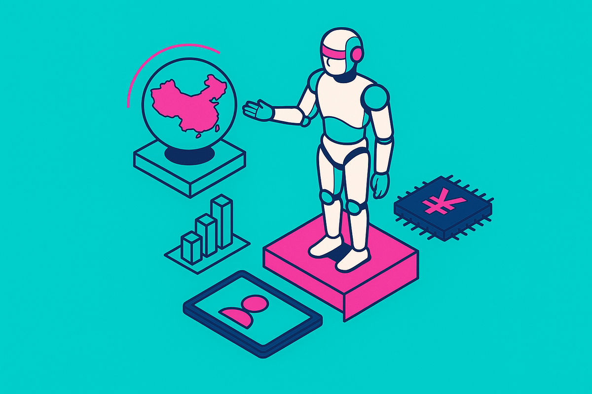 Cover illustration for “Chinese Humanoid Robot Startups Competing Globally”