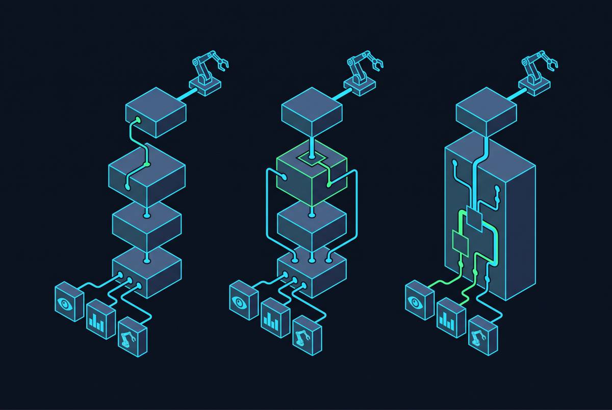 Cover illustration for “VLA Model Architectures Compared”