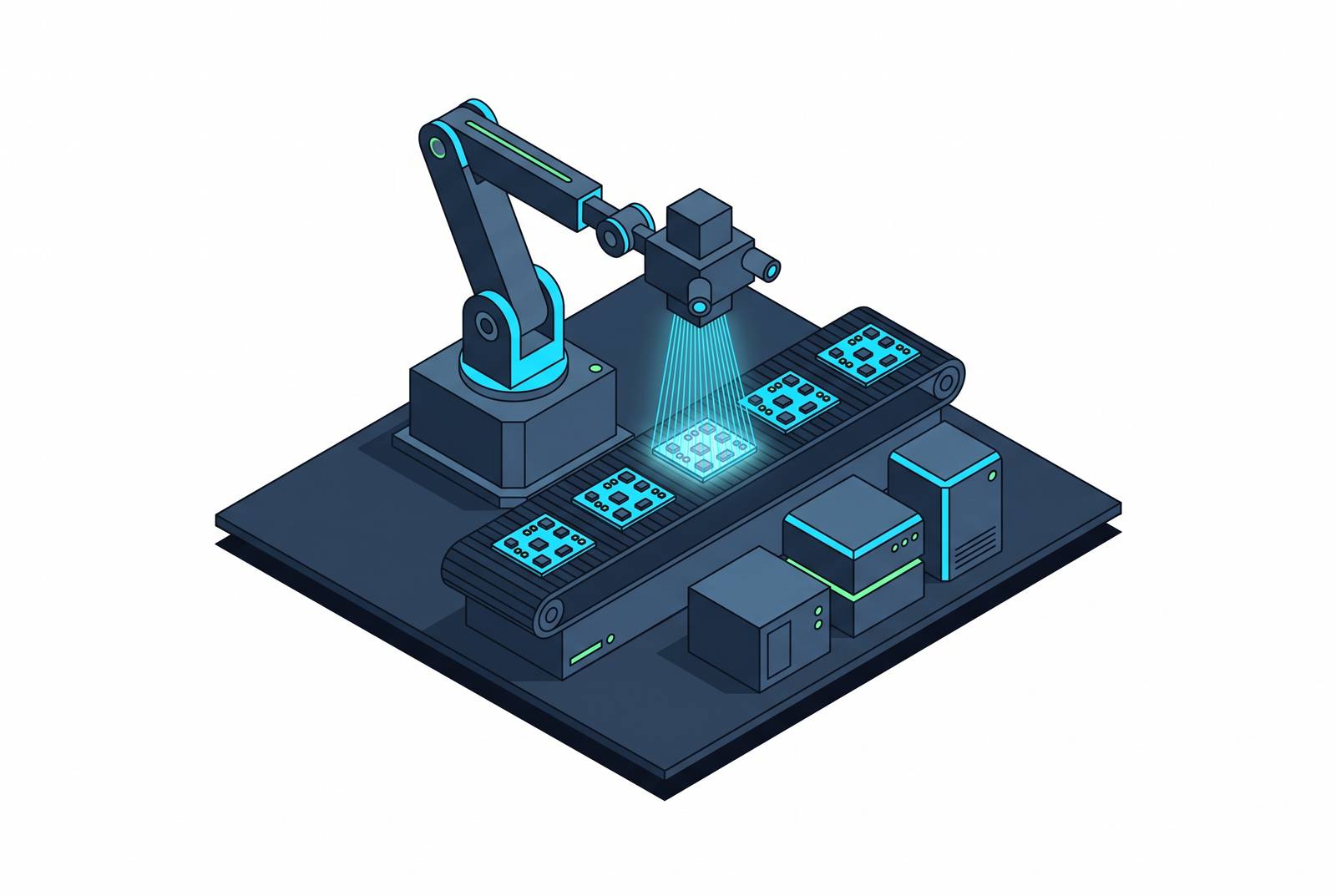 Cover illustration for “AI-Driven Quality Inspection Robots in Electronics Manufacturing”