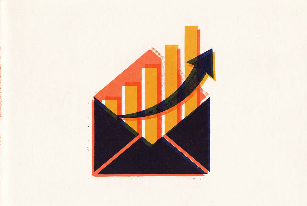 Cover illustration for “Email Newsletter Performance Benchmarks by Industry”