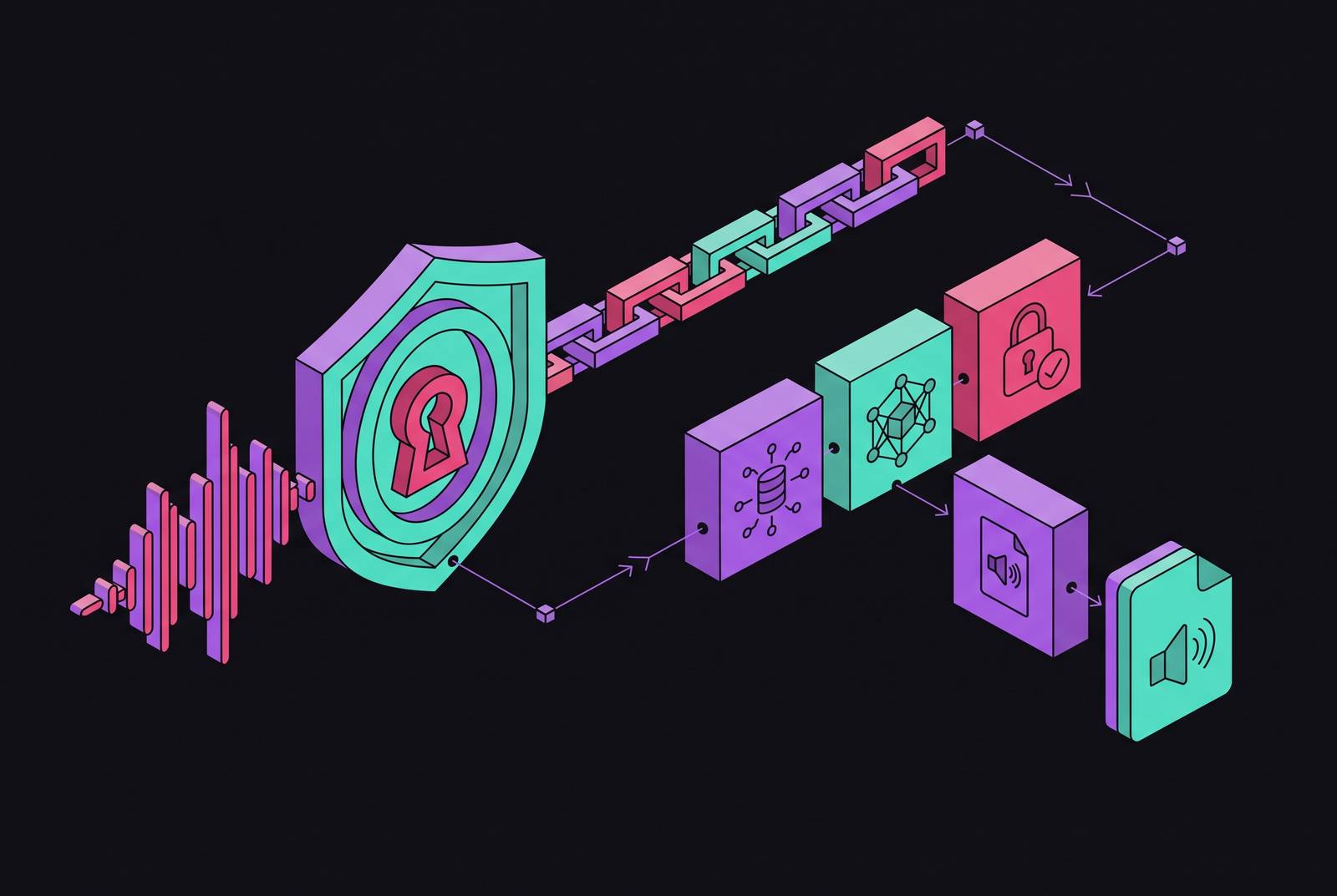 Cover illustration for “C2PA Provenance Standards Applied to AI-Generated Audio”