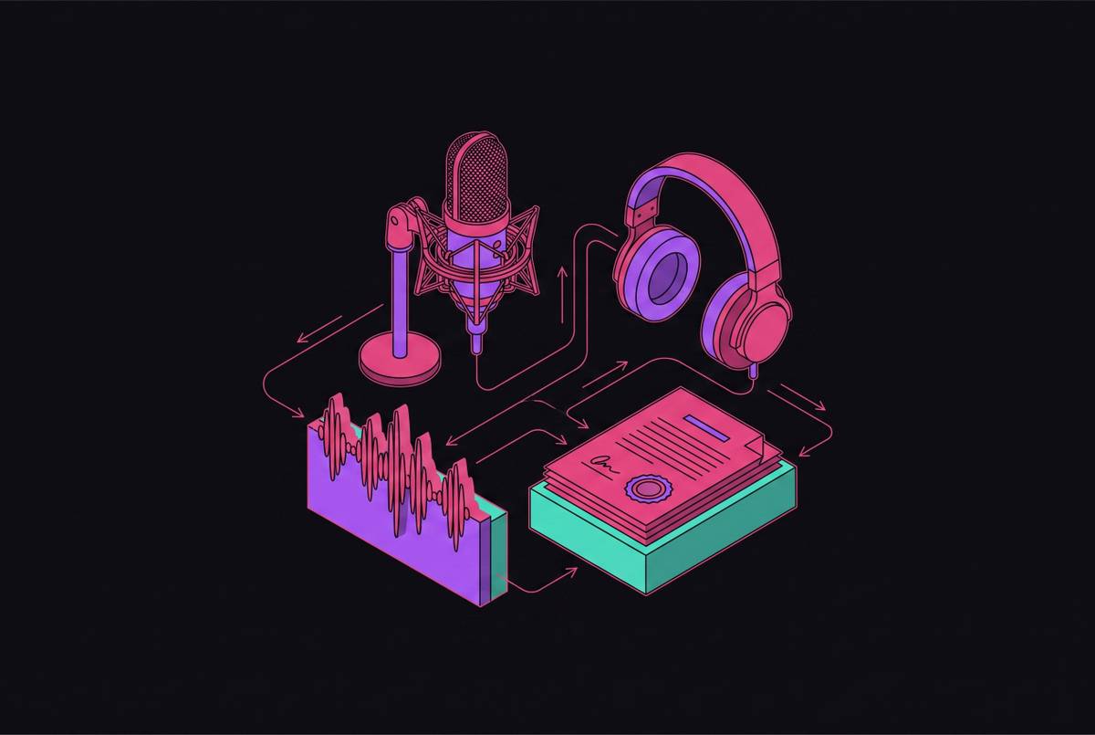 Cover illustration for “Voice Actor Rights and Residuals in the Age of AI Voice Cloning”