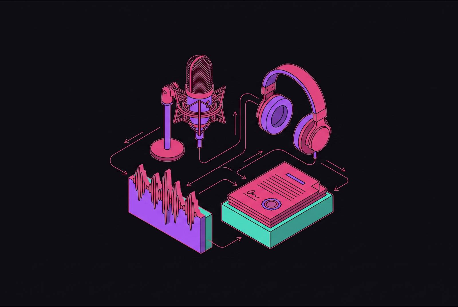 Cover illustration for “Voice Actor Rights and Residuals in the Age of AI Voice Cloning”