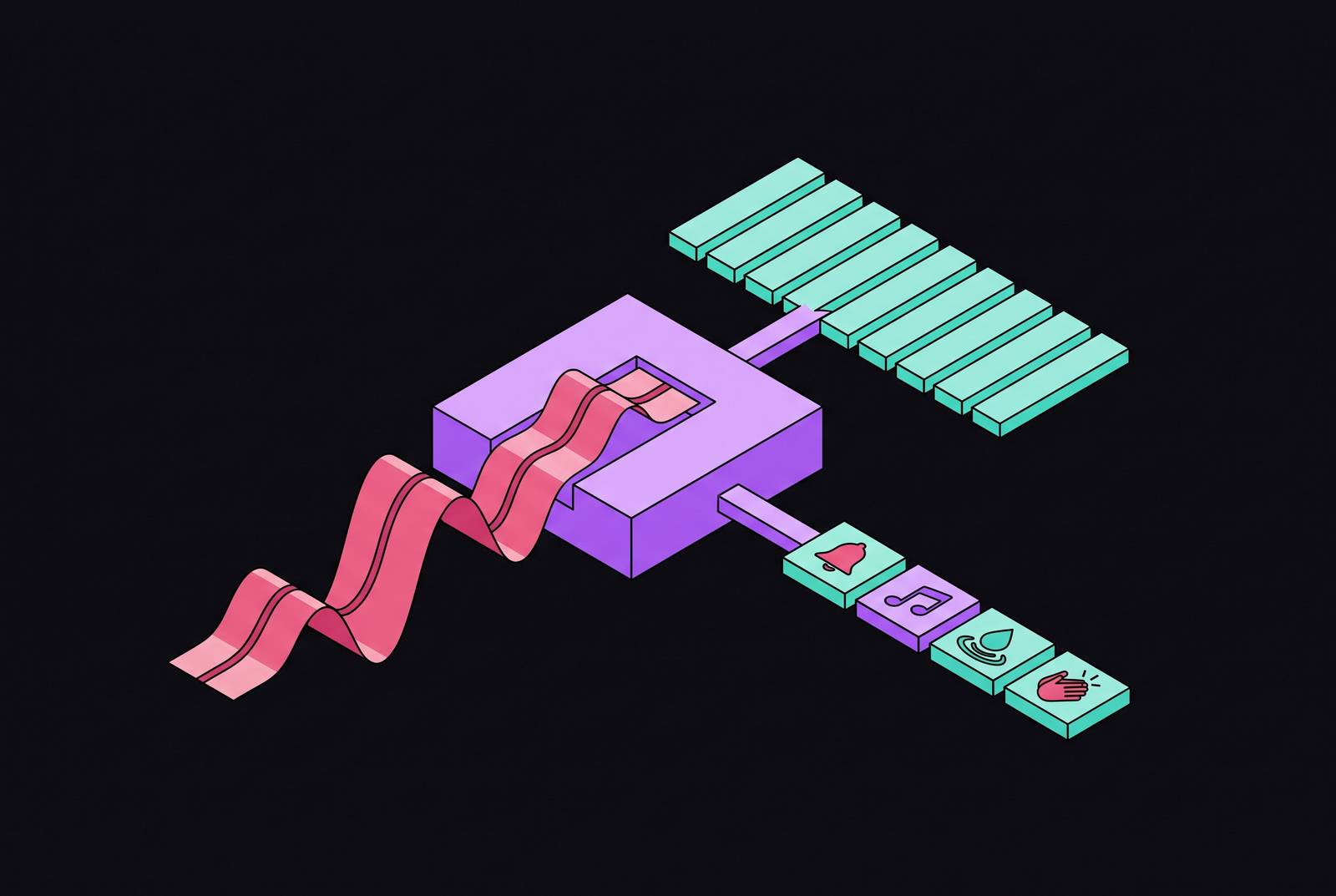 Cover illustration for “Speech-to-Text Models With Non-Speech Audio Tagging Capabilities”