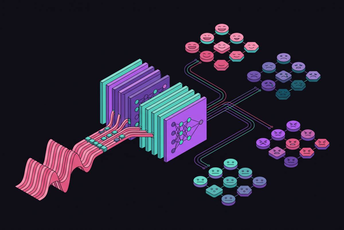 Cover illustration for “Whisper as a Speech Emotion Recognition Backbone”
