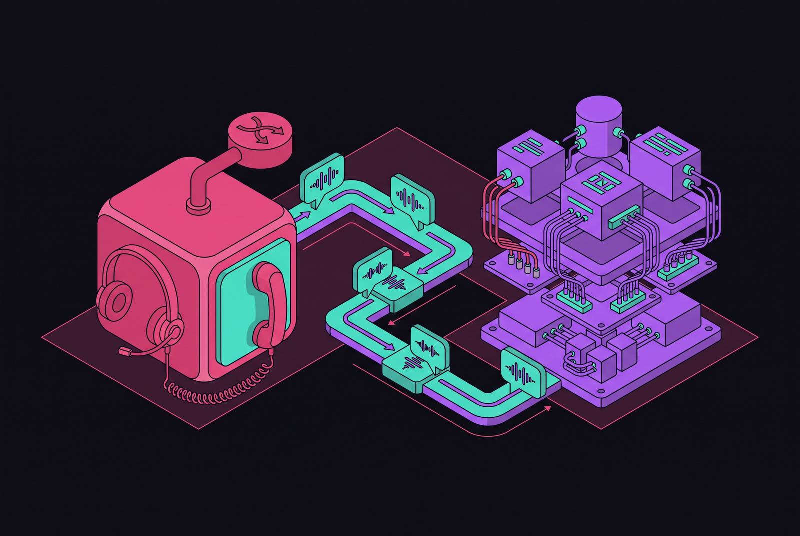 Cover illustration for “turnkey voice agent platforms vs. developer-first AI layers for customer call workflows”