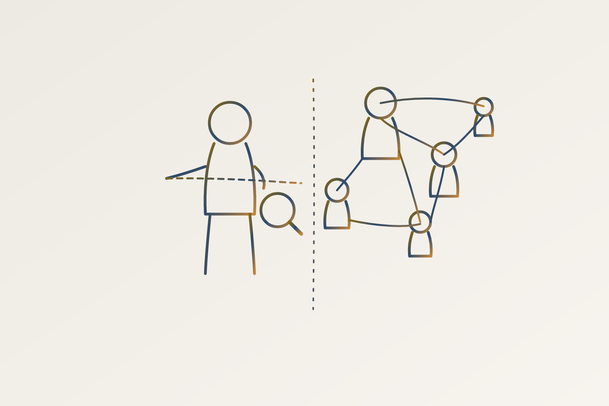 Cover illustration for “Why the Strongest Sourcer at a Firm Is Rarely the Most Connected”