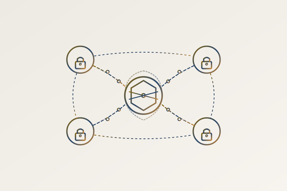 Cover illustration for “Secure Multi-Party Computation for Shared Network Intelligence Across Firms”