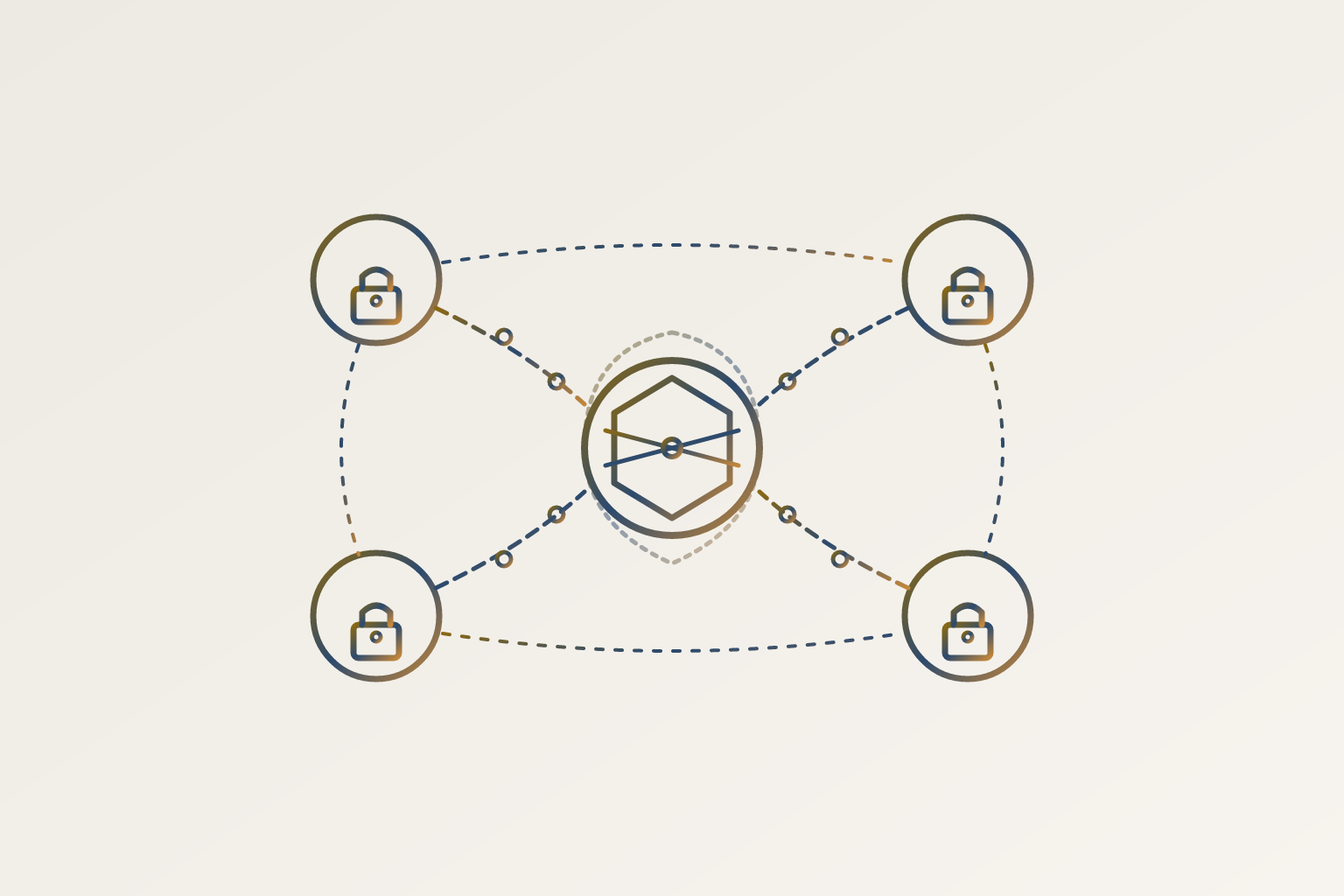 Cover illustration for “Secure Multi-Party Computation for Shared Network Intelligence Across Firms”