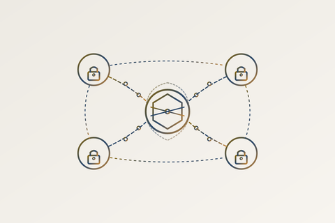 Cover illustration for “Secure Multi-Party Computation for Shared Network Intelligence Across Firms”