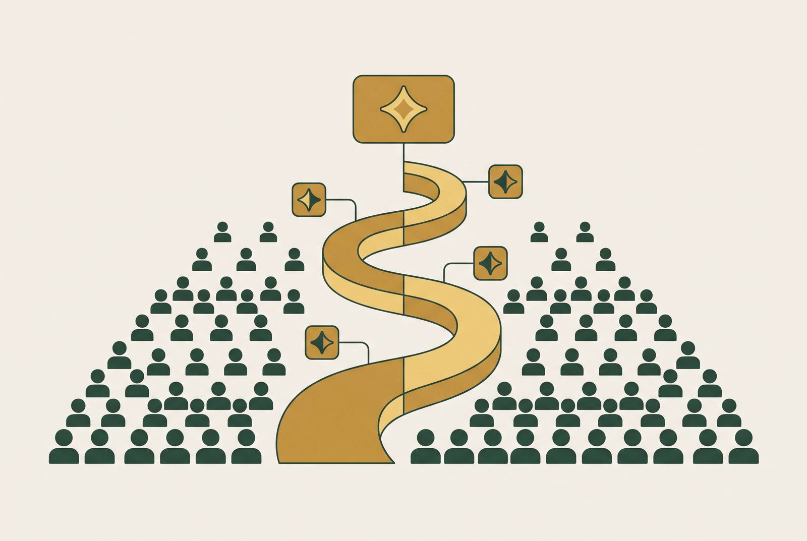 Cover illustration for “The Golden Path Playbook for No-Code AI Agent Deployment Across Thousands of Employees”