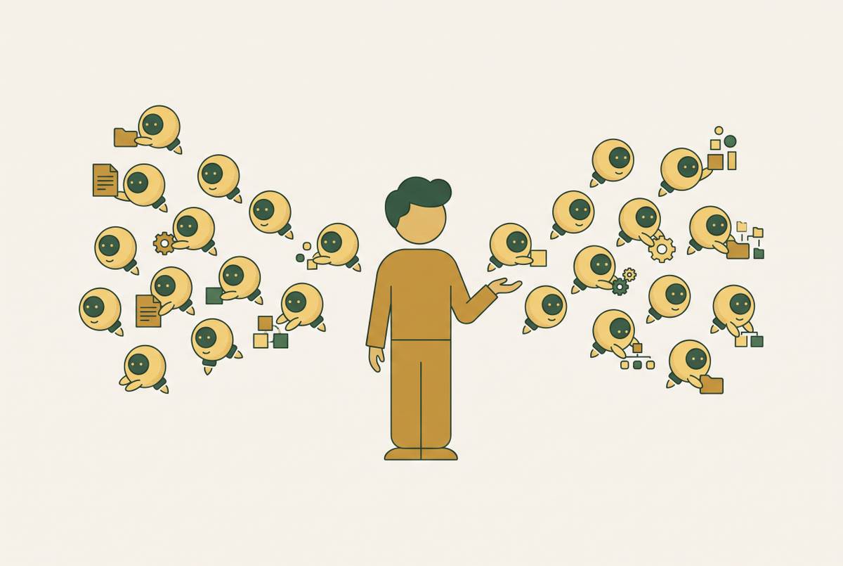 Cover illustration for “Enabling Non-Technical Employees With AI Agents at Scale”