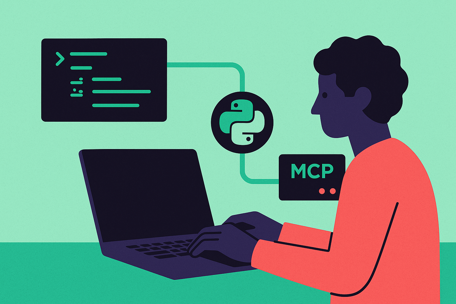 Cover illustration for “Building a Minimal MCP Client in Python”