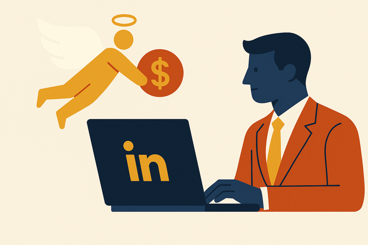 Cover illustration for “Using LinkedIn to Attract Angel Investors Before a Fundraise”