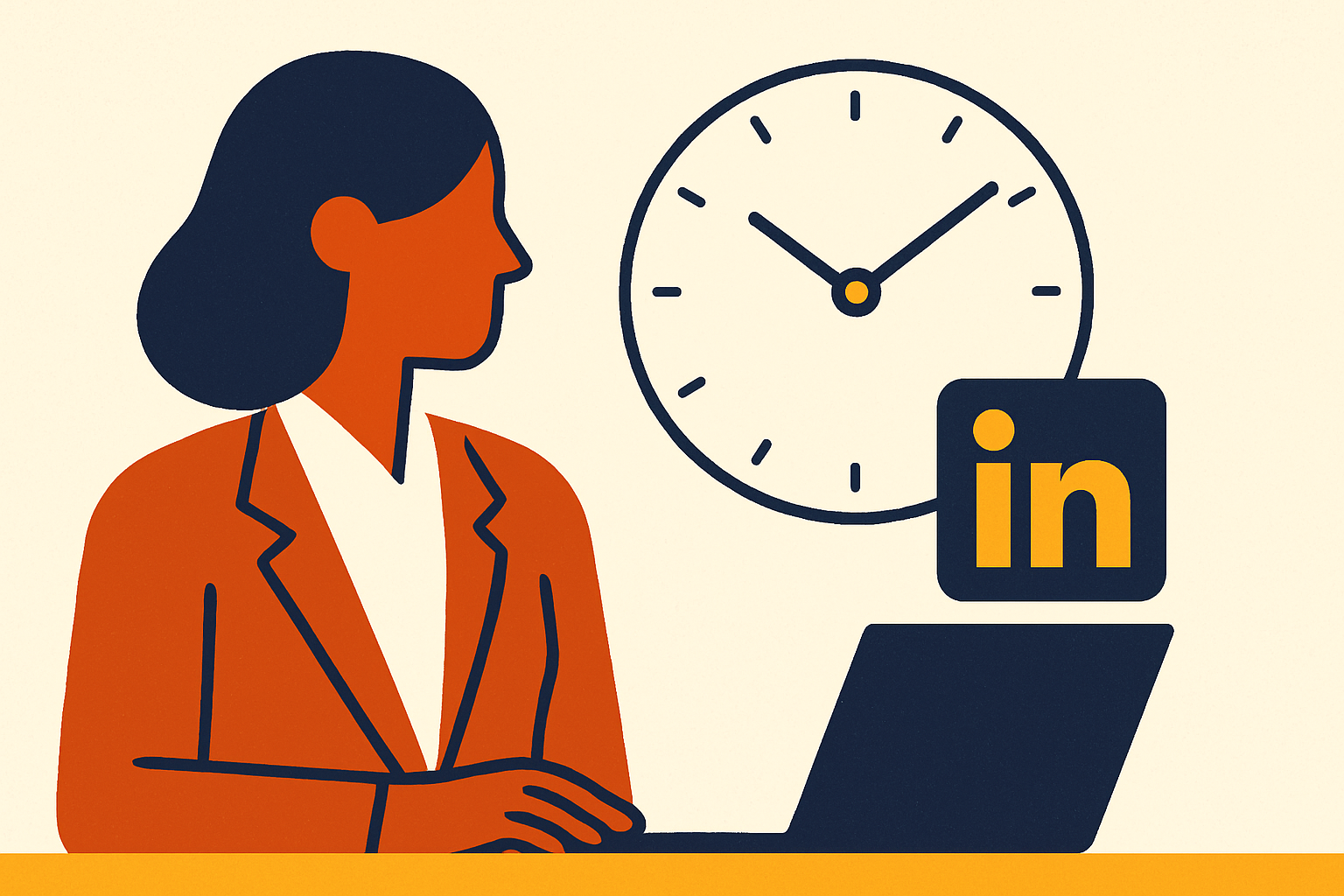 Cover illustration for “Best Times to Post on LinkedIn for Executive Accounts”