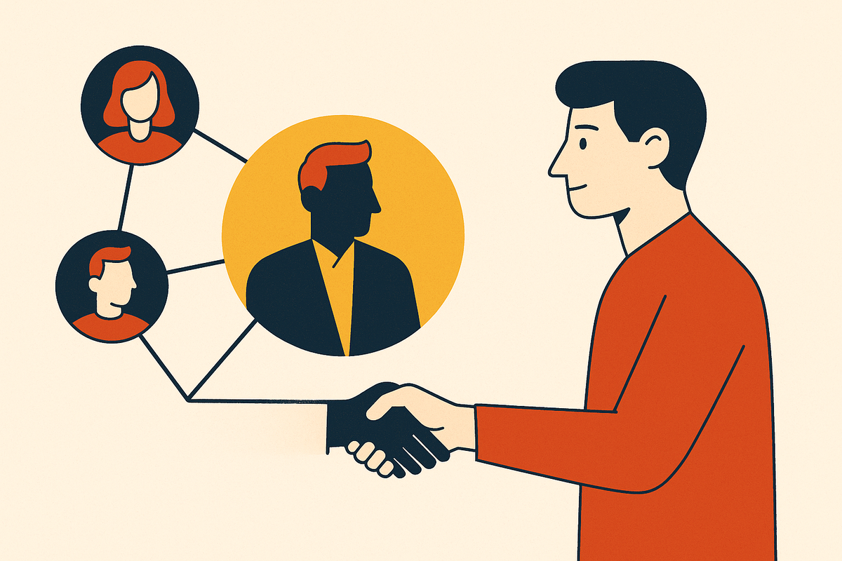 Cover illustration for “Warm Introductions to VCs Through LinkedIn Network Paths”