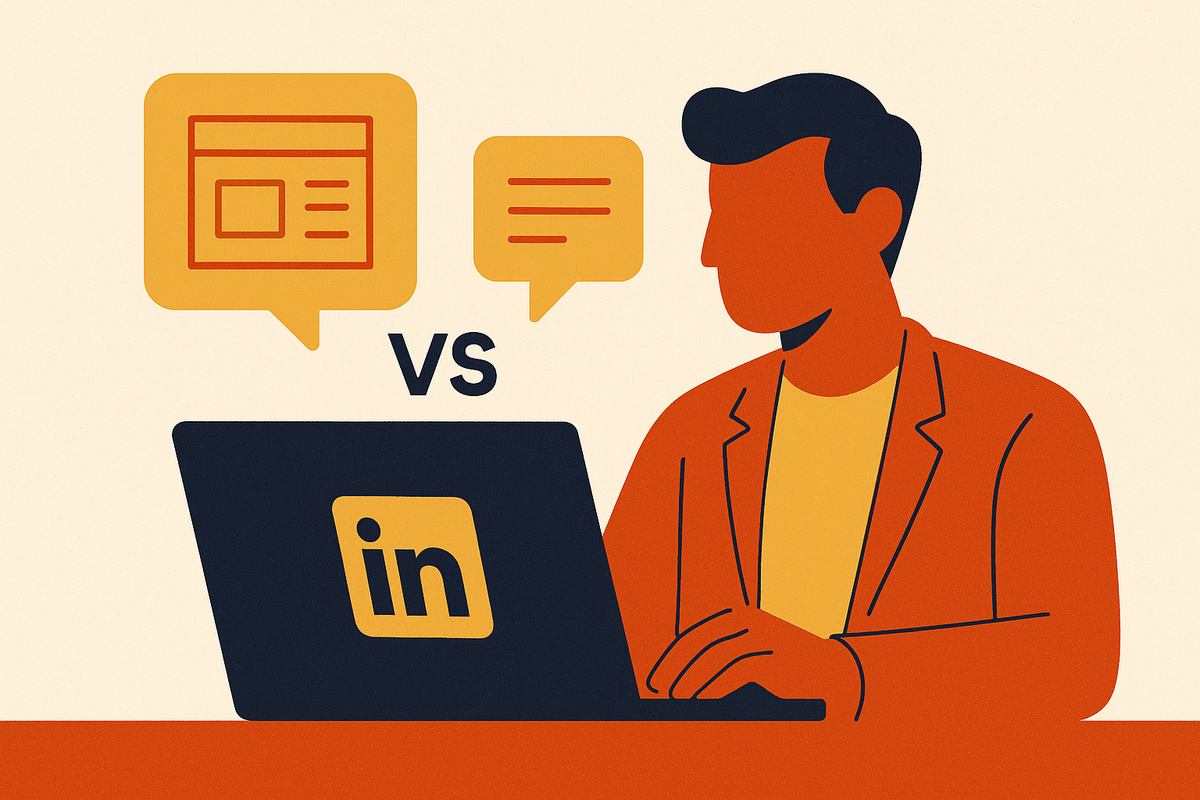 Cover illustration for “LinkedIn Newsletter vs. Regular Posts for Founder Reach”