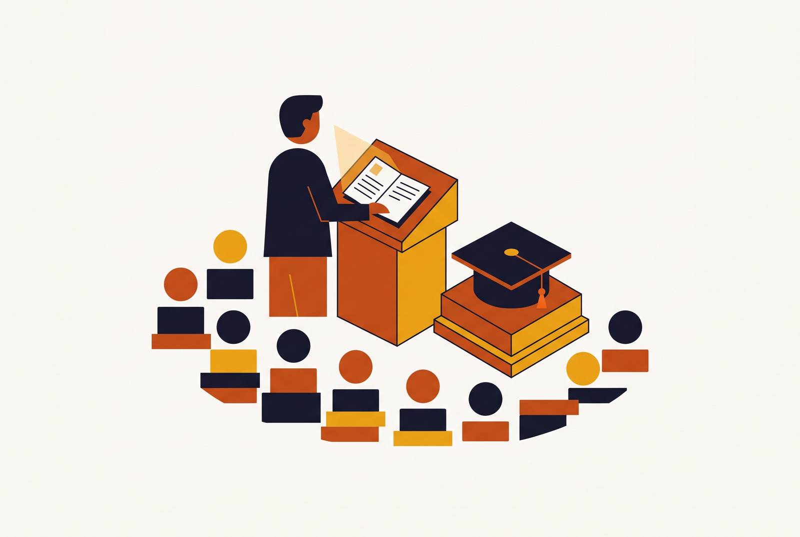 Cover illustration for “Writing a Commencement Speech for a Founder Audience”