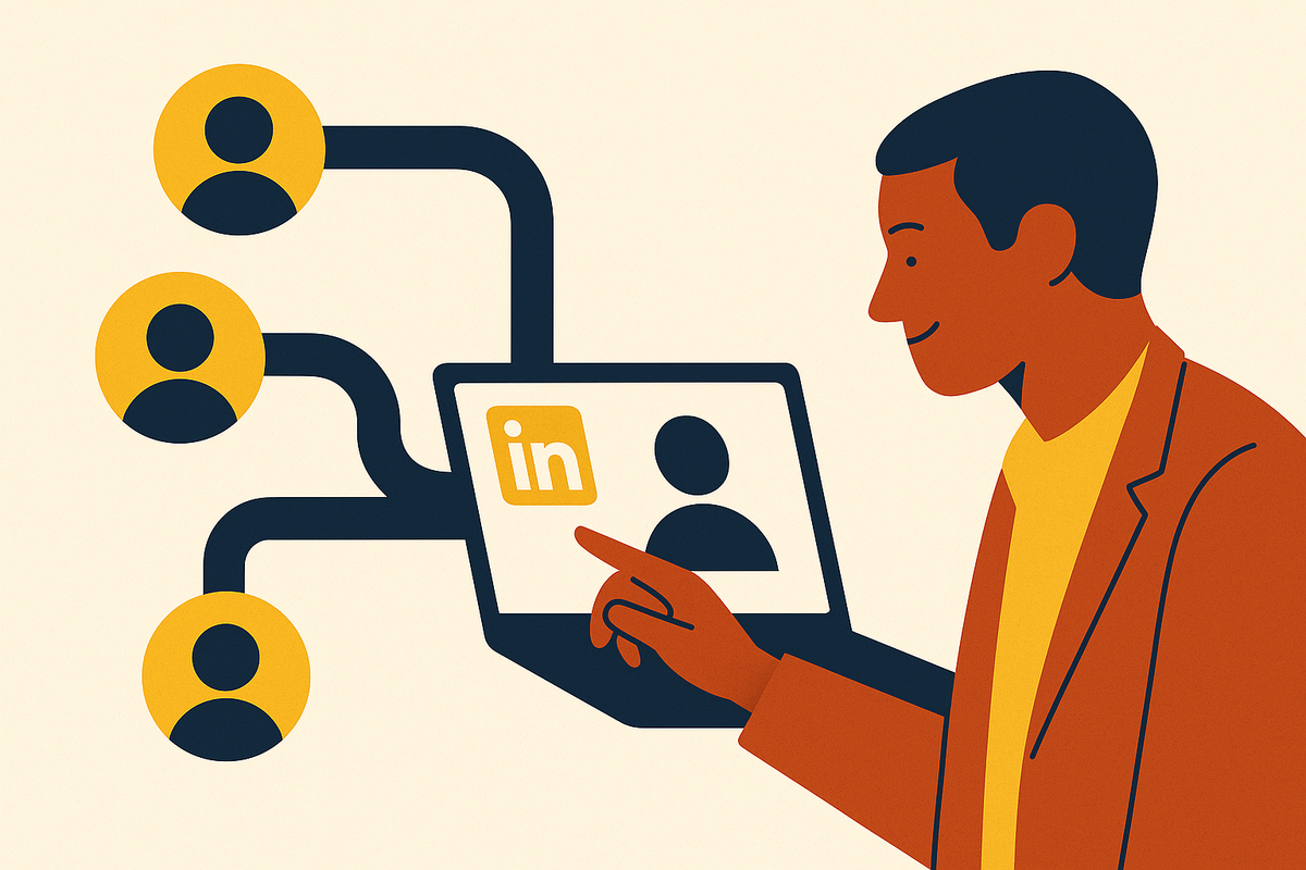 Cover illustration for “How Founders Use LinkedIn to Build Investor Pipelines”