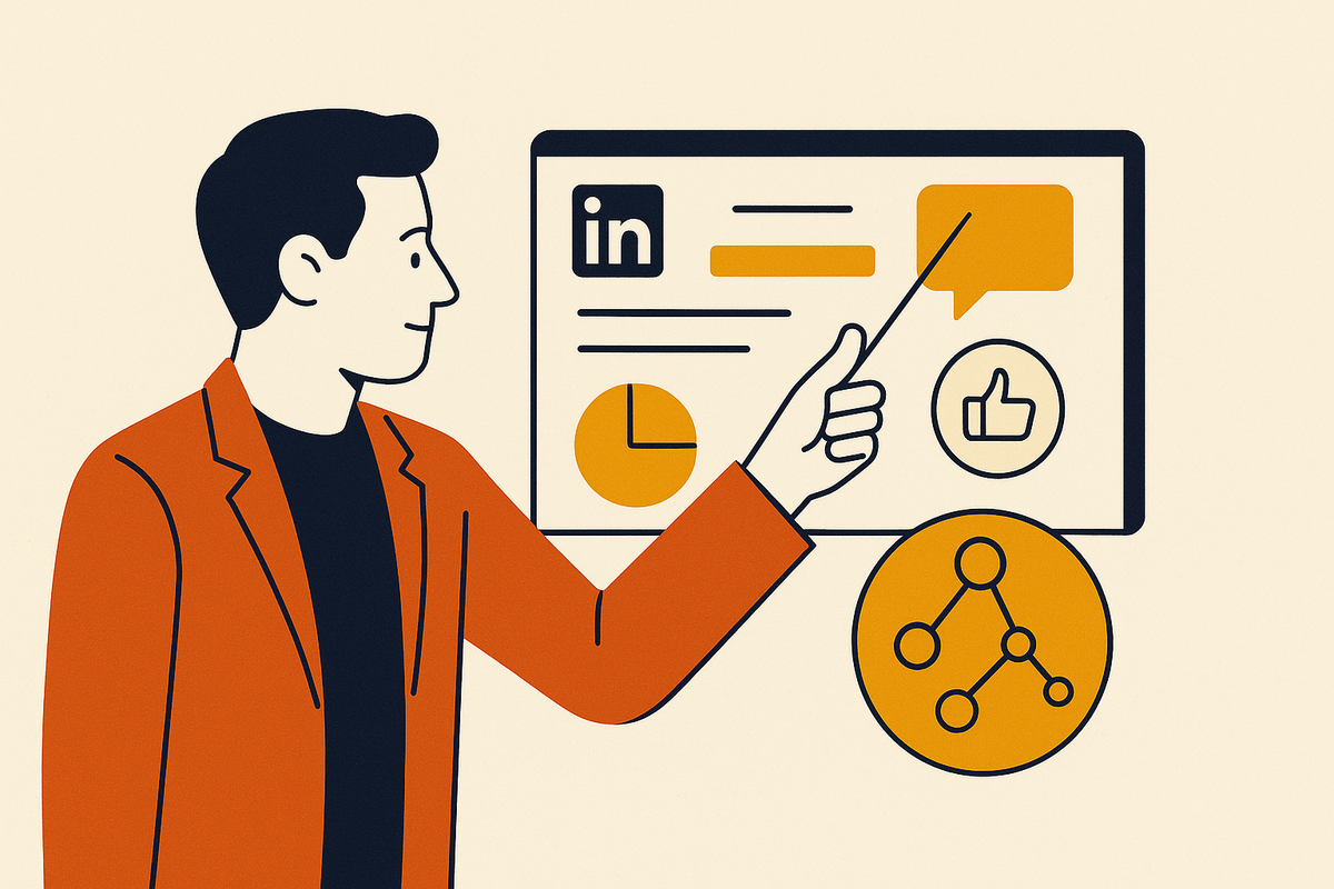 Cover illustration for “LinkedIn Engagement Strategy for B2B Founders”
