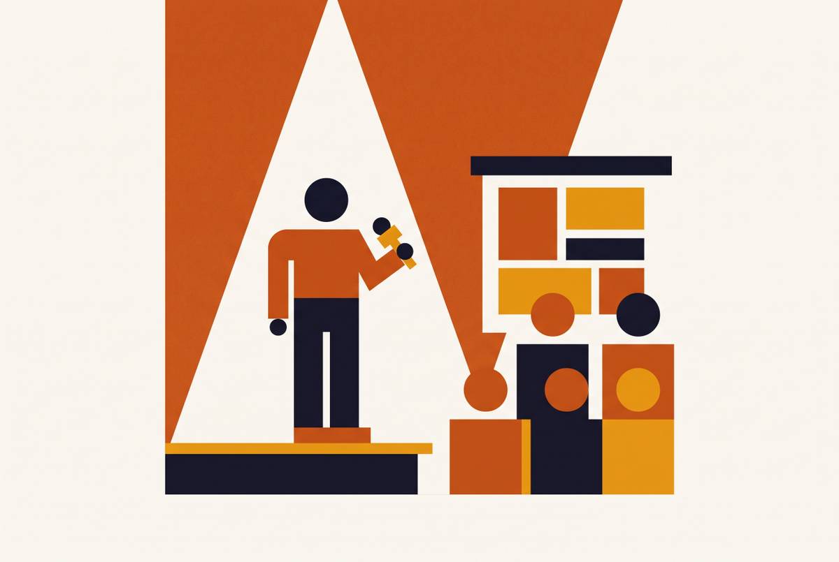 Cover illustration for “Public Speaking Tips for Founders Pitching on Stage”