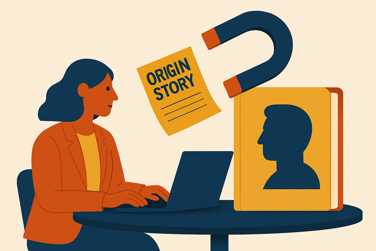 Cover illustration for “Extracting a Founder Origin Story for LinkedIn”