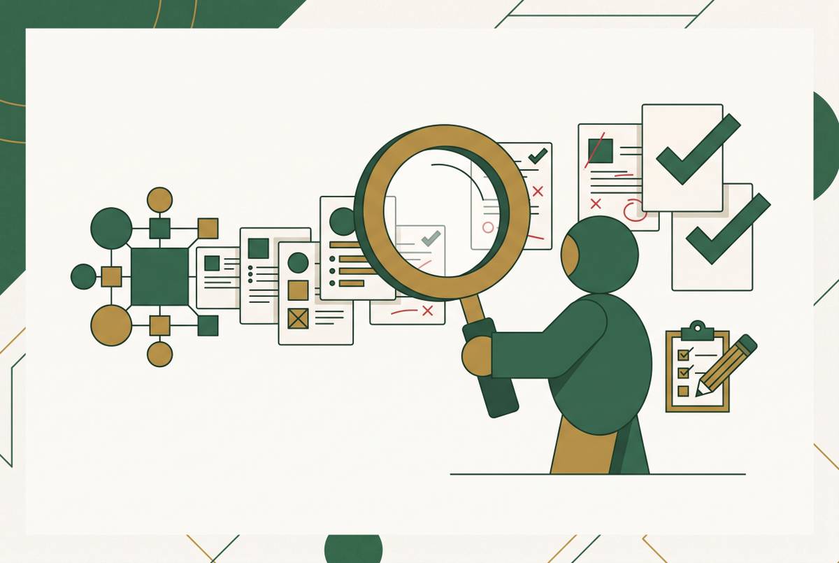 Cover illustration for “Expert Review Processes Behind AI AP Content Generators”