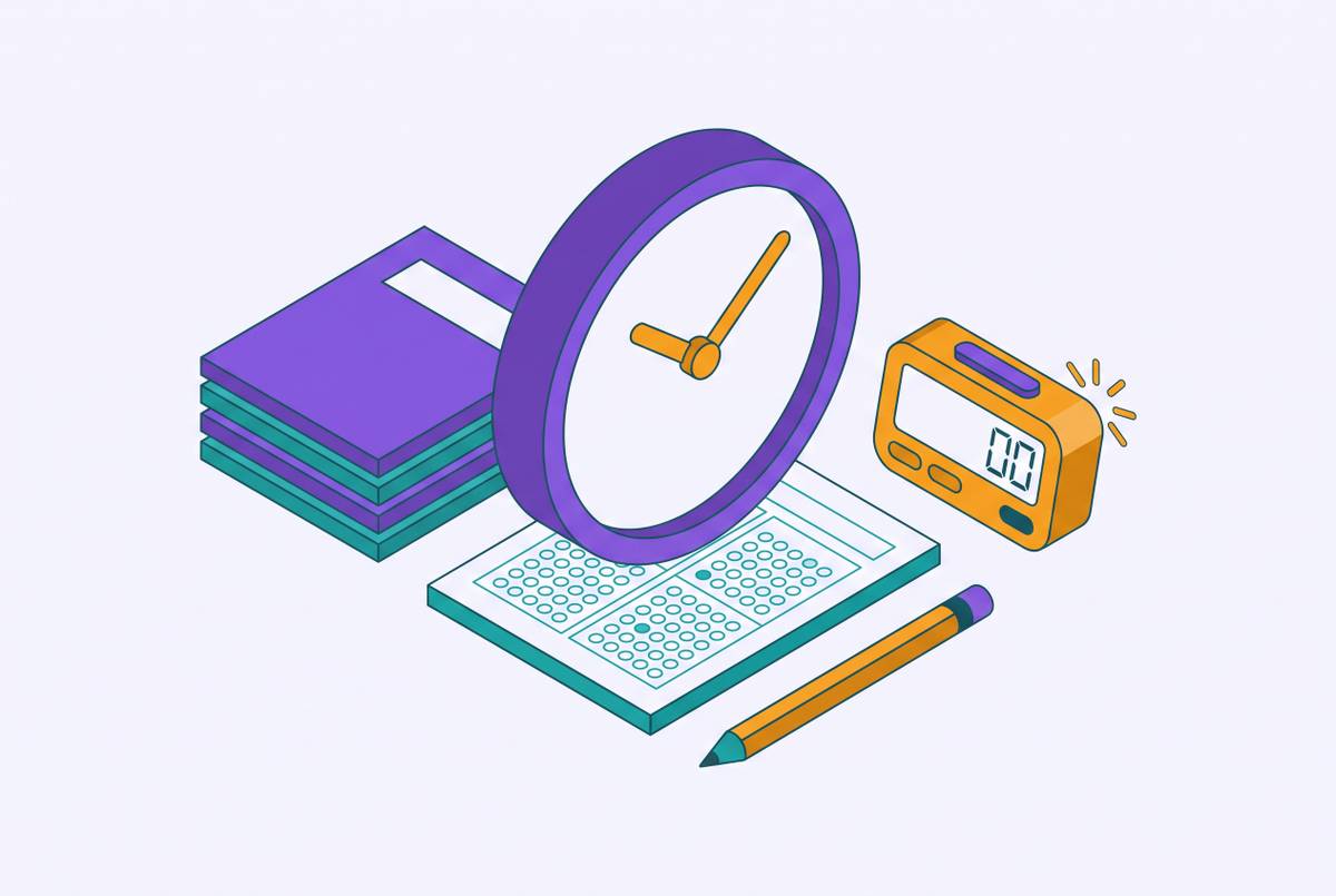 Cover illustration for “Time Management Strategies During the SAT Under Test Conditions”