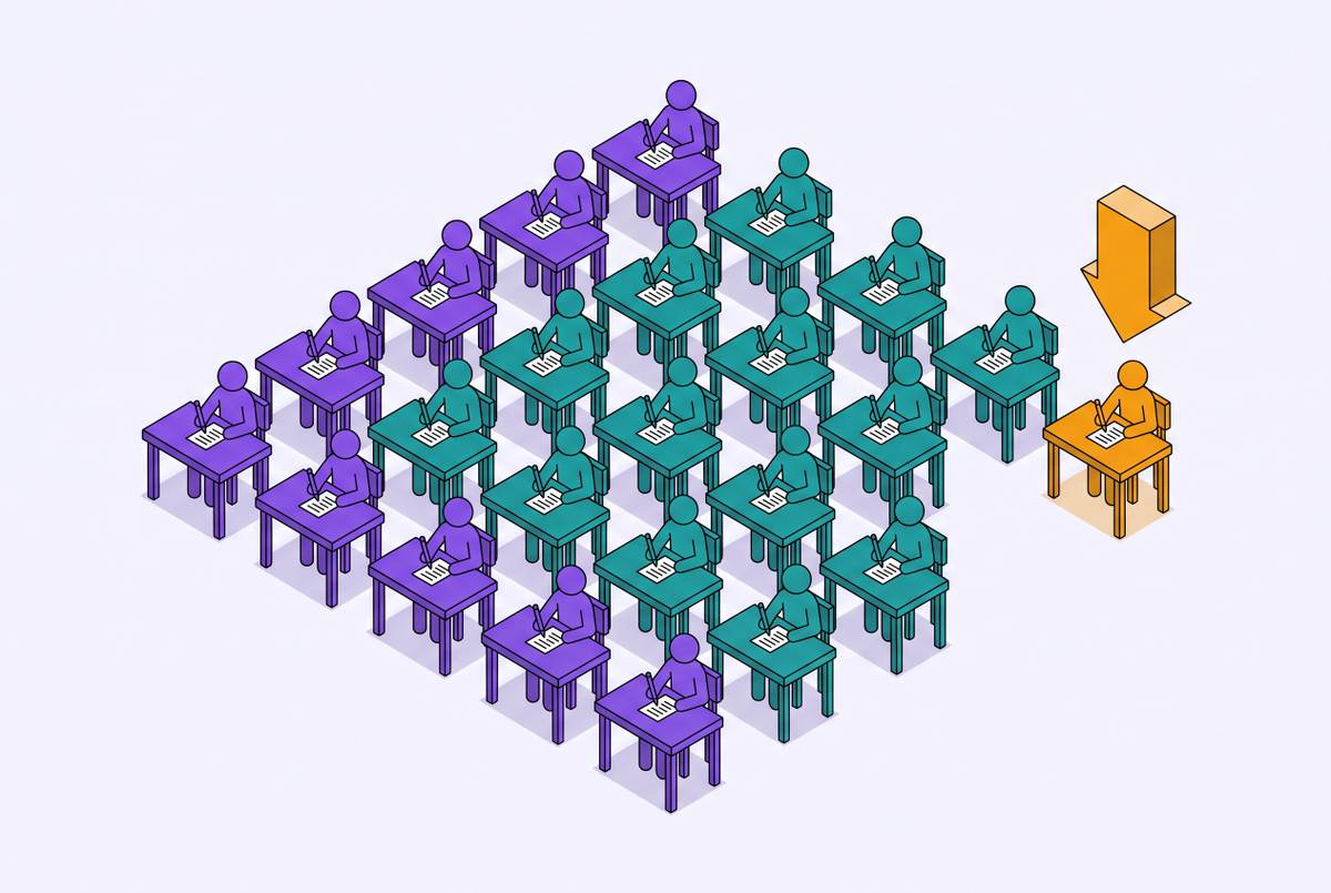 Cover illustration for “Stereotype Threat and Underrepresented Students on the SAT”