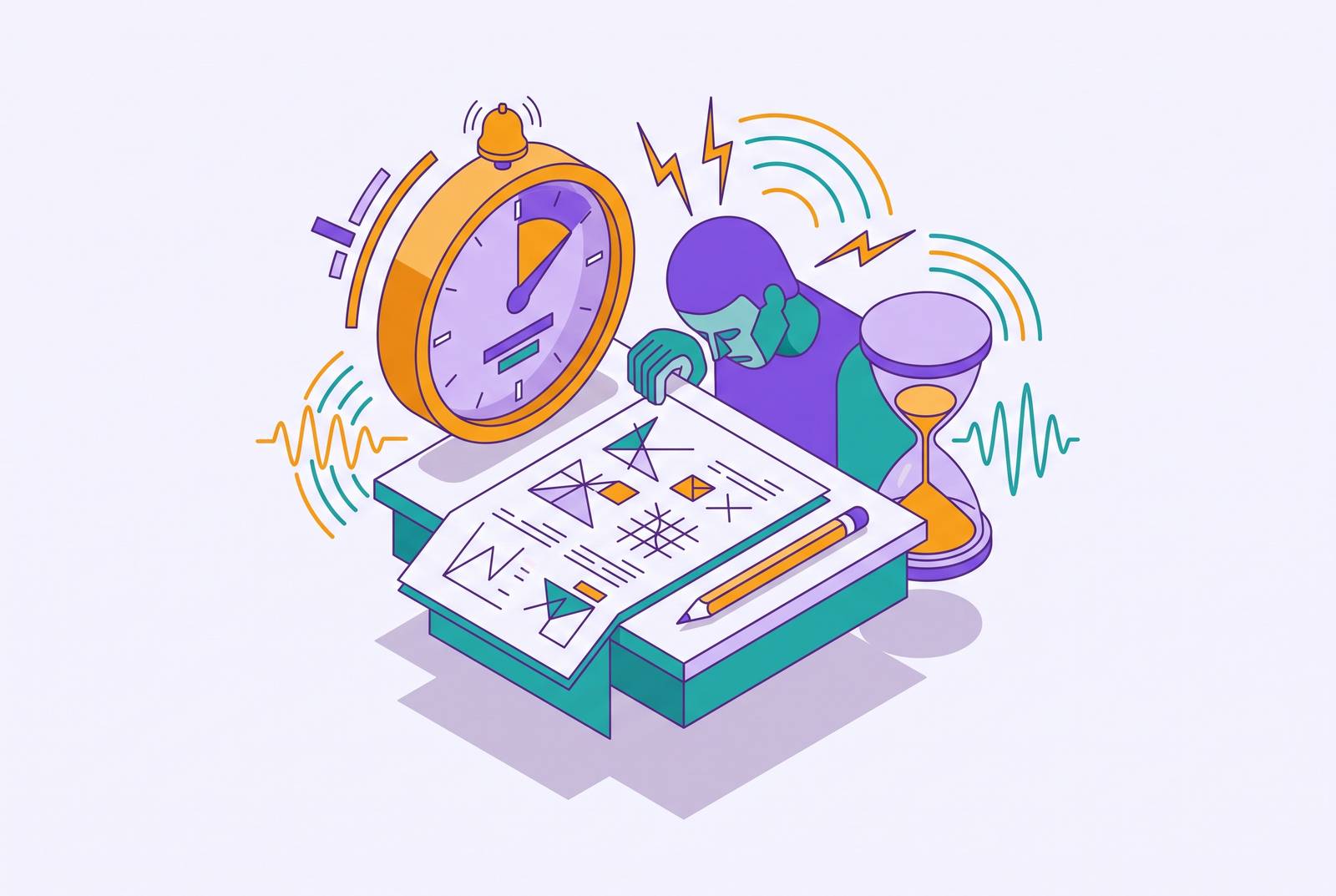 Cover illustration for “Anxiety and SAT Math Performance in Timed Conditions”