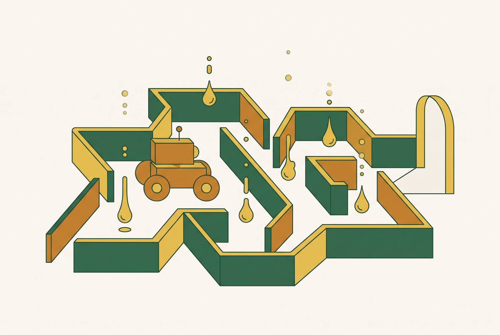 Cover illustration for “Drip Cancellation and Multi-Step Obstacles”