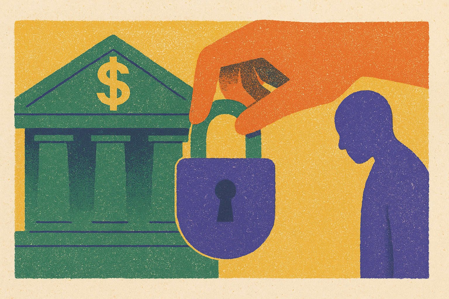 Cover illustration for “Why Mainstream Banks Screen Out Low-Income Applicants”