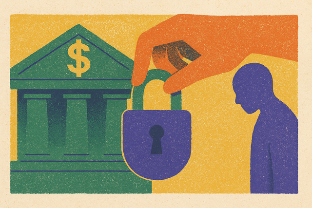 Cover illustration for “Why Mainstream Banks Screen Out Low-Income Applicants”