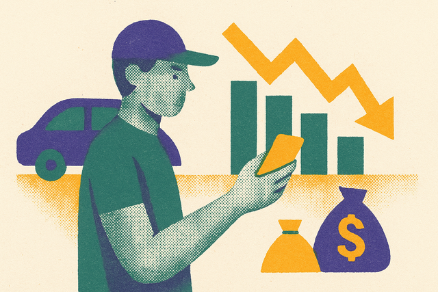 Cover illustration for “Income Volatility Among Hourly and Gig Workers”