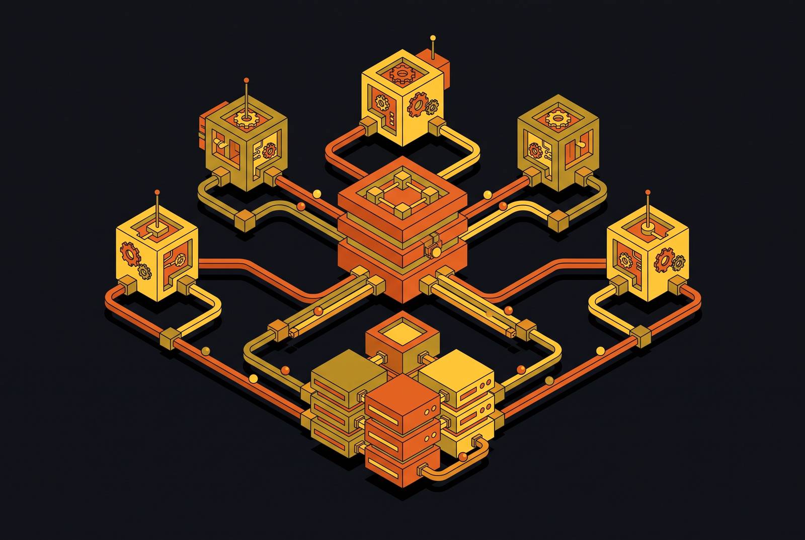 Cover illustration for “Multi-Agent Orchestration Patterns for Production Codebases”