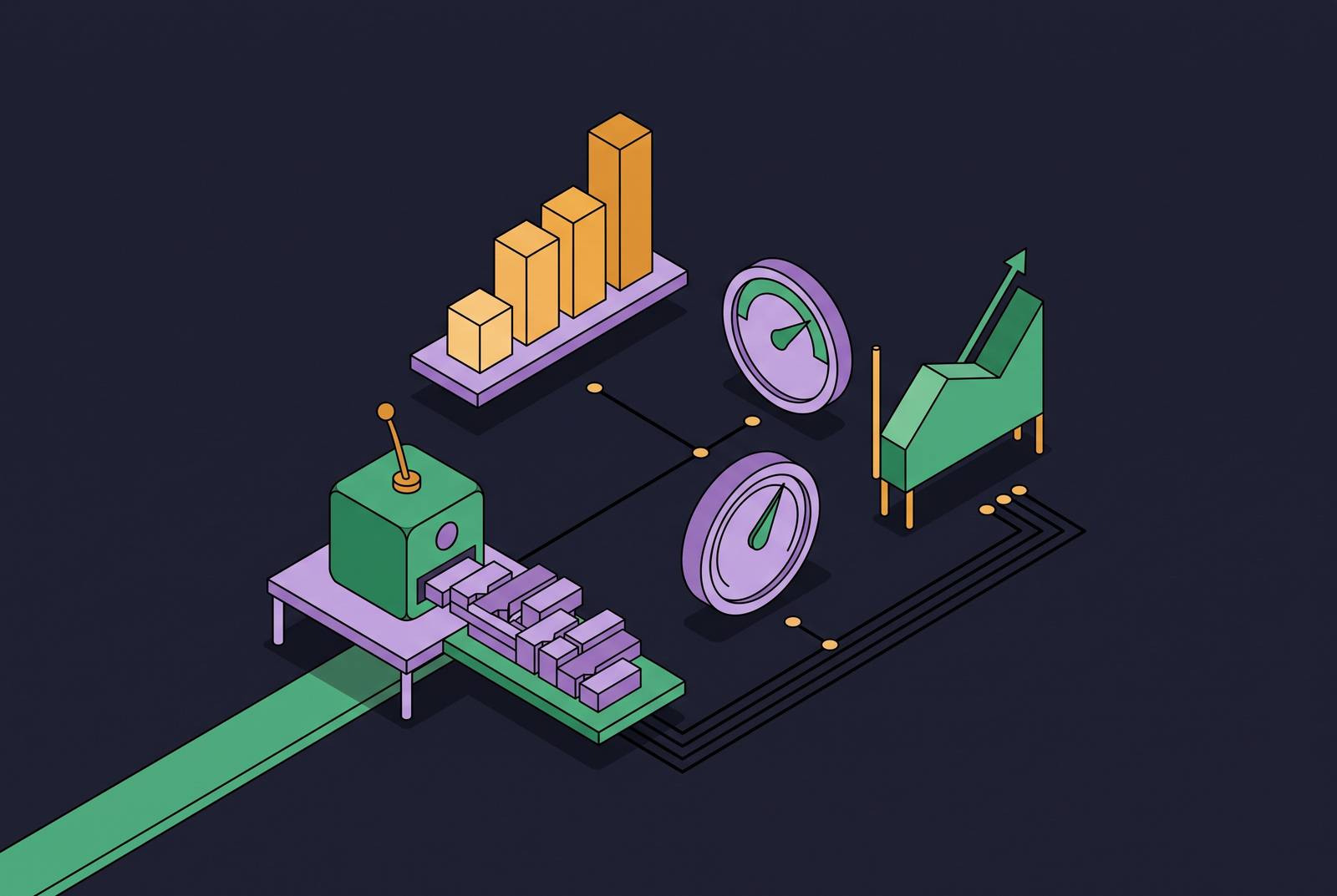 Cover illustration for “What Software Delivery Performance Metrics Mean When Agents Write the Code”