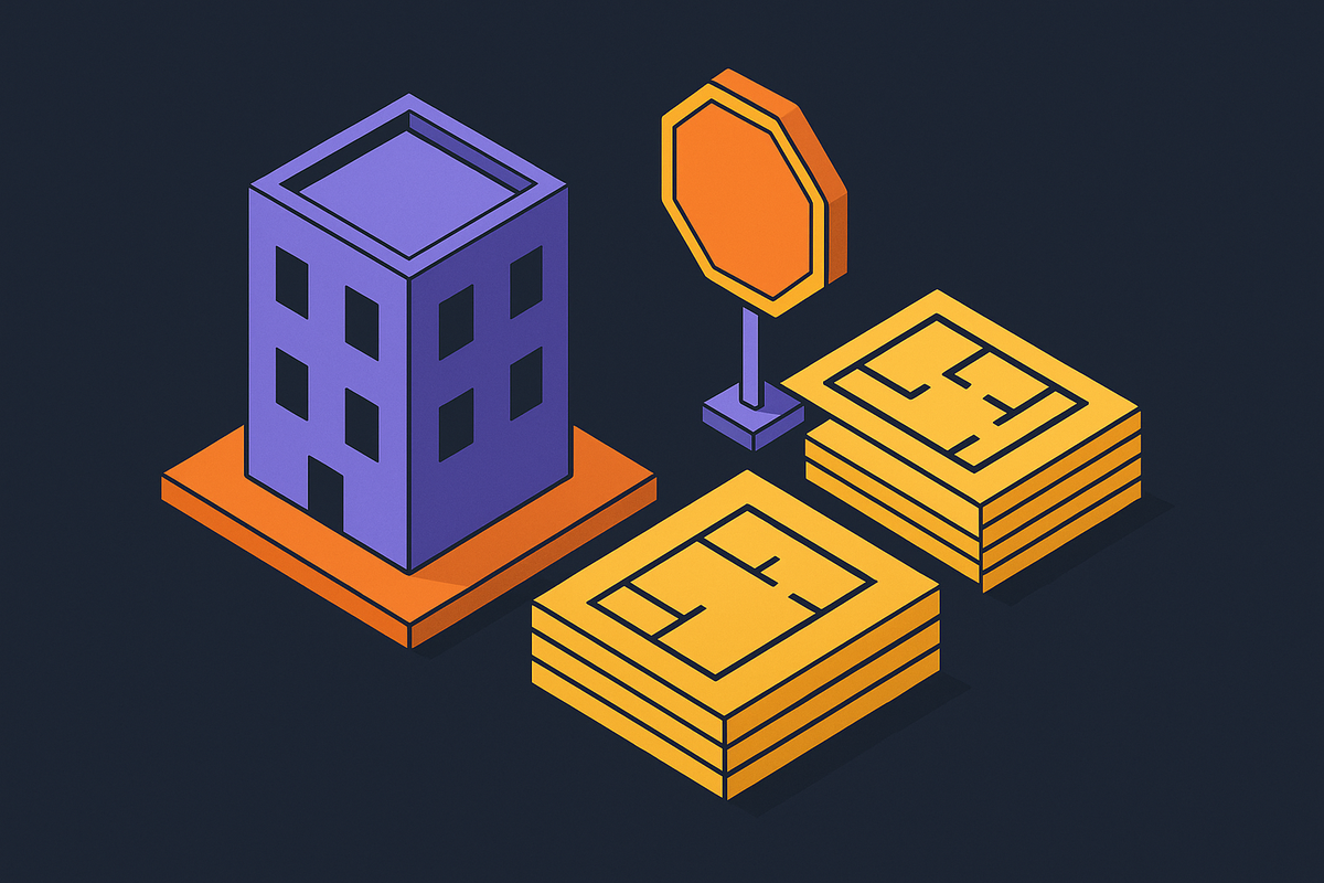 Cover illustration for “Blocking Merges on Architectural Constraint Violations”