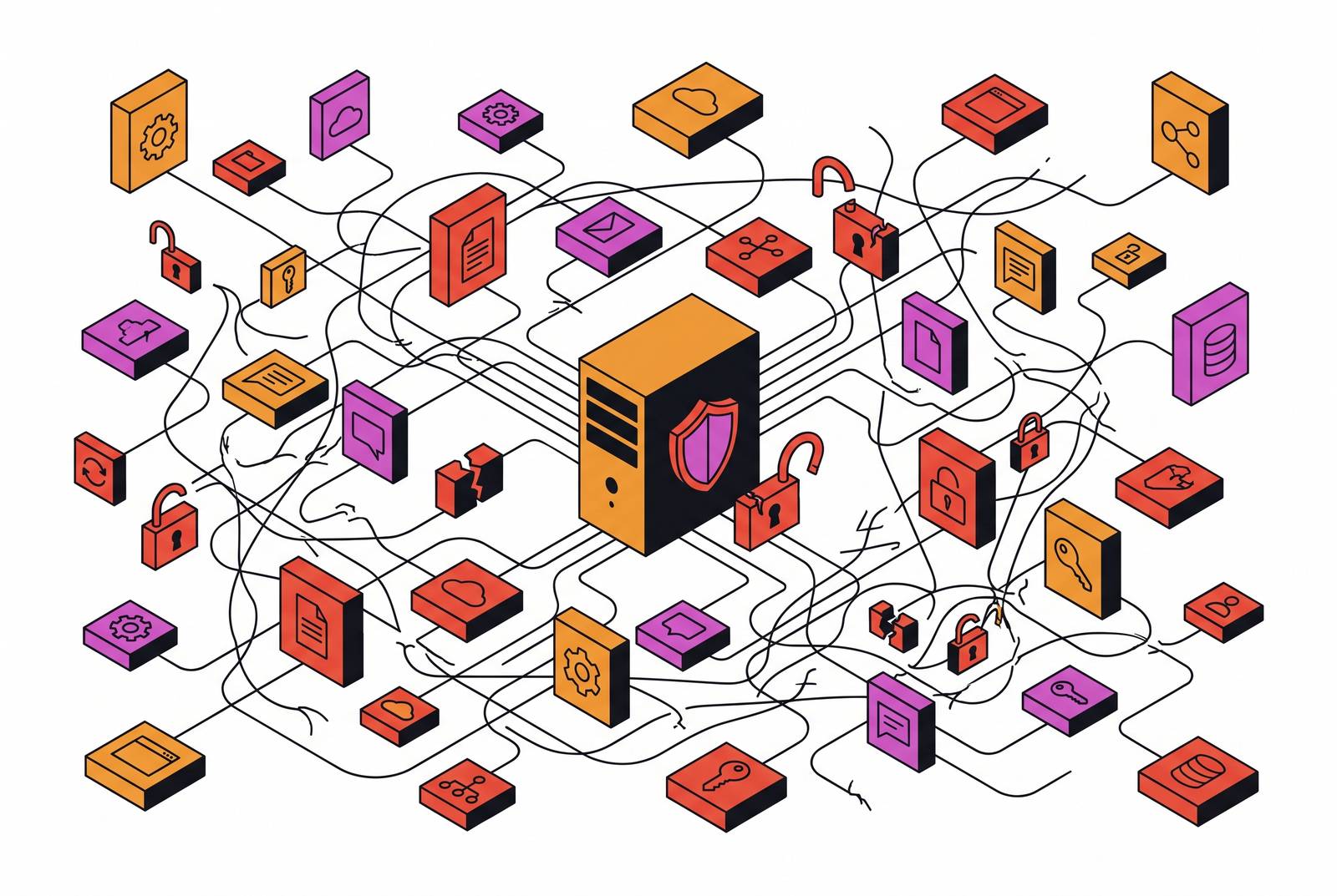 Cover illustration for “Vendor Sprawl Security Risk in Small Business IT”