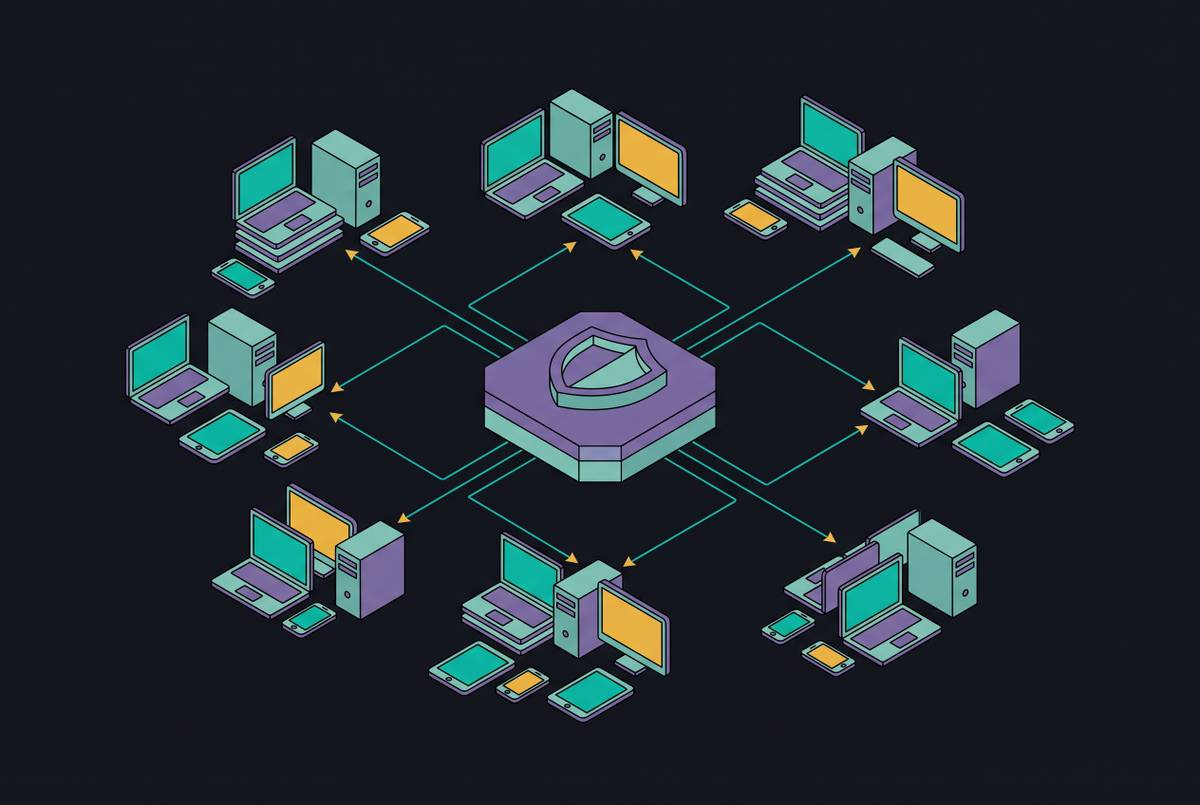 Cover illustration for “MSP Endpoint Security Delivery Without Per-Client Headcount”